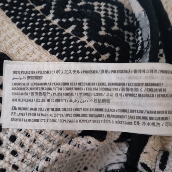 Abercrombie & Fitch Crop Tweed Fringe Black White Southwest Jacket Women's Sz S - Picture 10 of 16